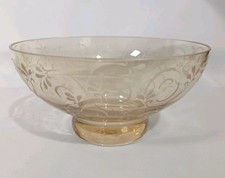 Amber Etched Glass Pedestal