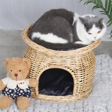 Durable Cat Basket Wicker Cat