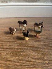 Small Farm Yard Animal Figures Horse Donkey Ducks & Dog Children Toys X5 Set