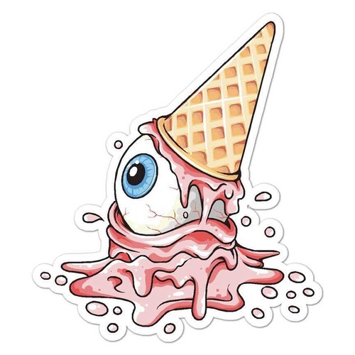 Ice cream cone eyeball sticker - ice,