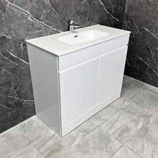White Gloss Vanity Unit with