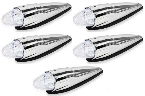 White led chrome torpedo - white,