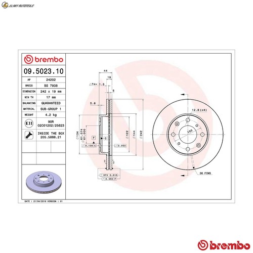 Brake discs 5023 10 - discs, for