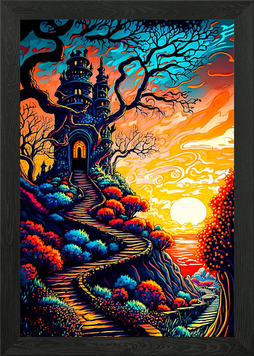 Stairway heaven framed wall - to,