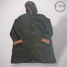 Barbour Lula Durham Wax Jacket Ladies UK 18 Olive / Floral Print