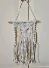 small cotton Macrame wall hanging -Boho chic woven tassel room decor