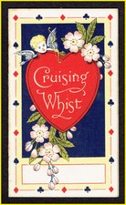  802 Vintage C1920-80 Flowers and Heart Single Cruising Whist Score Card unused