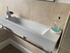 Italian Catalano Wash Basin Porcelain White Sink with Towel Rail - Wall hung