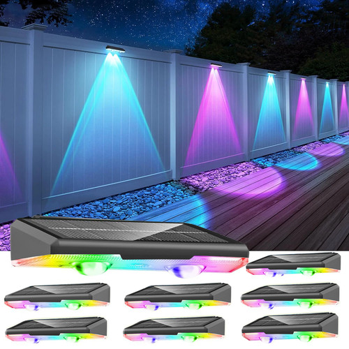 Led solar fence lights outdoor - solar,