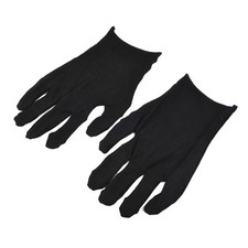 12 Pairs Black Cotton Gloves