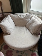 Large Swivel Love Seat - Cream