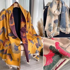 scarf shawl wrap gingko leaf