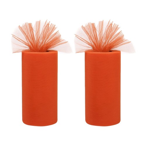 Rolls orange tulle fabric - rolls, of