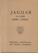 Jaguar Mark 2 2.4 Litre Original Owners Handbook Pub E/117/5 + Maintenance Chart