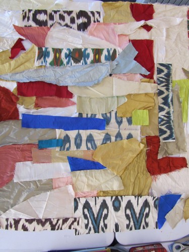 Silk scraps remnants - silk,