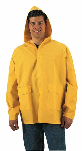 Classic yellow pvc rain jacket - pvc,
