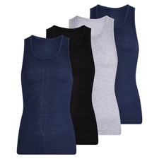 Mens Ribbed Vests 100% Cotton Comfortable Feel Tank Top For Men S-2XL