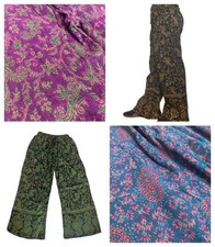 Cosy Acrylic Flare Trousers with Indian Pattern Pants Soft Warm Woolly Vegan