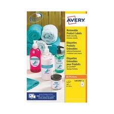 Avery Removable Labels Round 63.5mm Diameter 8 Per Sheet Wht (Pack of 200)