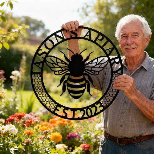 Custom bee apiary metal - apiary, sign