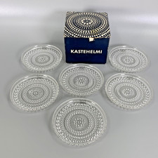 Vintage Arabia Finland Kastehelmi Glass Coasters Dewdrop Oiva Toikka 1960s Boxed