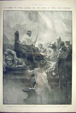 Original Old Antique Print