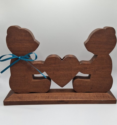 Vintage wooden bear - bear, shelf