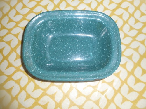 Lovely green speckled - , enamel