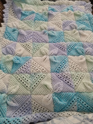 Hand knitted baby blanket pram - baby,