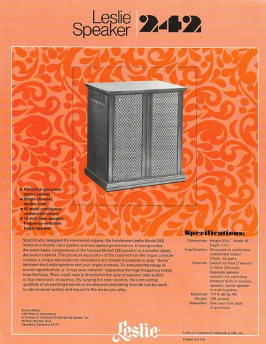 Leslie speaker advertising - speaker,