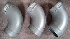 3 x 125mm / 120mm 90 Degree Bend Galvanised Steel Ventilation Pipe Ducting Elbow