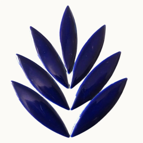 Indigo ceramic ellipse petal - indigo,