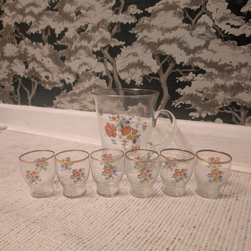 Vintage glass lemonade set - set, –