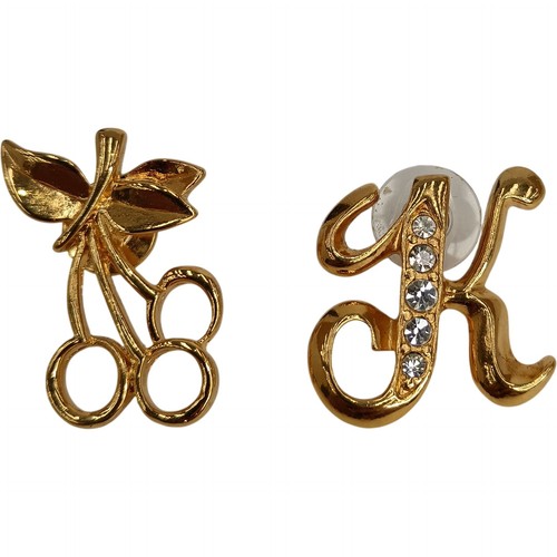 Gold tone cherry letter - gold,