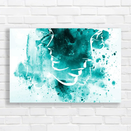 Faces paint splat canvas print - faces,