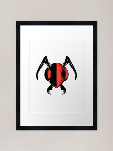 Red ant insect head graphic - red,