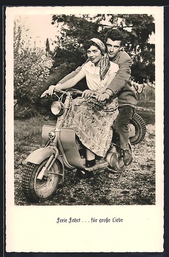 Lambretta scooter couple - ak,