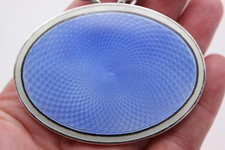 Sterling Silver with Guilloche Enamel Handbag Mirror Henry Clifford Davis 1924