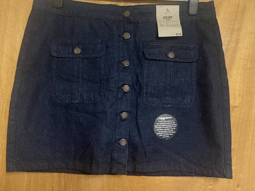 Dark blue denim mini - denim,