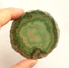 Banded Green Agate Geode Slice