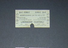 BR Rail Ticket - Northorpe North Road to Liversedge- 2nd single - 13/06/1961
