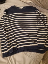 Navy White Striped Jumper