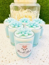 Vegan 100% Organic Scented Soy Wax Cute Japanese Lotus Flower Candle Glass Gift 