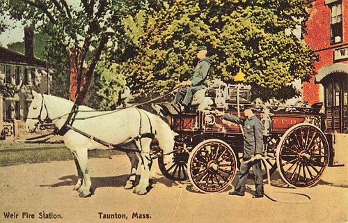 Postcard taunton mass horse - taunton,, mass:
