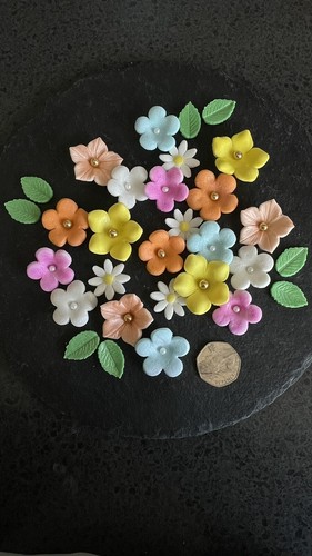 Cute set fondant - of, flowers