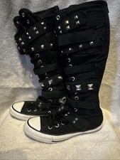 Size (5Mens) (7 Womens) studded Converse Chuck Taylor All-Star Knee High Black