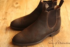 Loake 1880 Chatsworth Brown Rough Out Suede Chelsea Boots Shoes Mens UK 8 G US 9