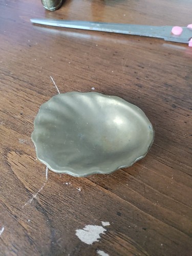 Miniature brass shell dish - shell,