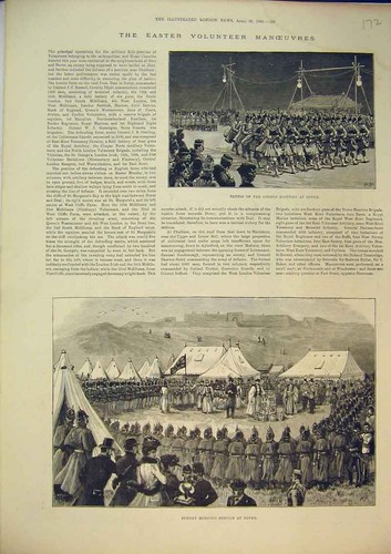 Original old antique print - old,