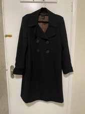 Miss Sixty Size12-14 Black Long City Over Coat Vintage Y2K 90s